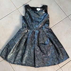 The Children's Place Black Iridescent Fit & Flare Party Dress Girls Size 8